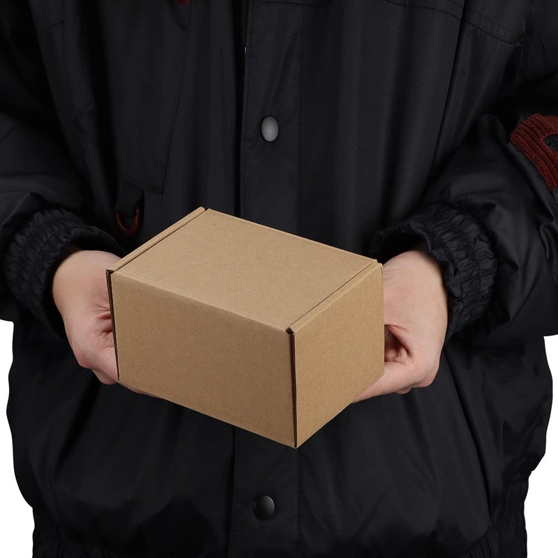 PHAREGE 6x4x3 inch Shipping Boxes Bulk 50 Pack Brown, Tab Lock Tuck Top Mailer Boxes for Packaging Small Business, Small Cardboard Gift Boxes for Wrapping Mailing Present - Image 4